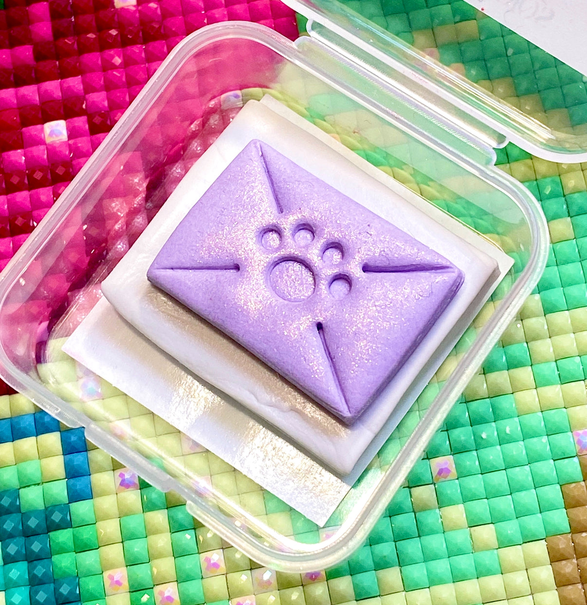 Paw Letter. Purple. Wt. 9-10g. Scent: Baby Powder