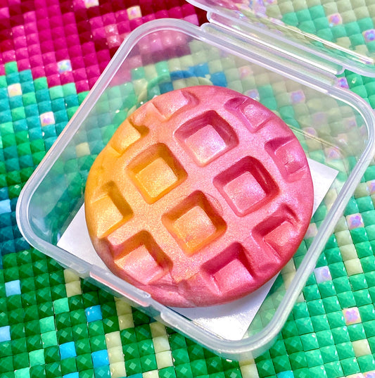 Waffle. Orange/Pink. Wt. 10g. Scent: Palma Rosa